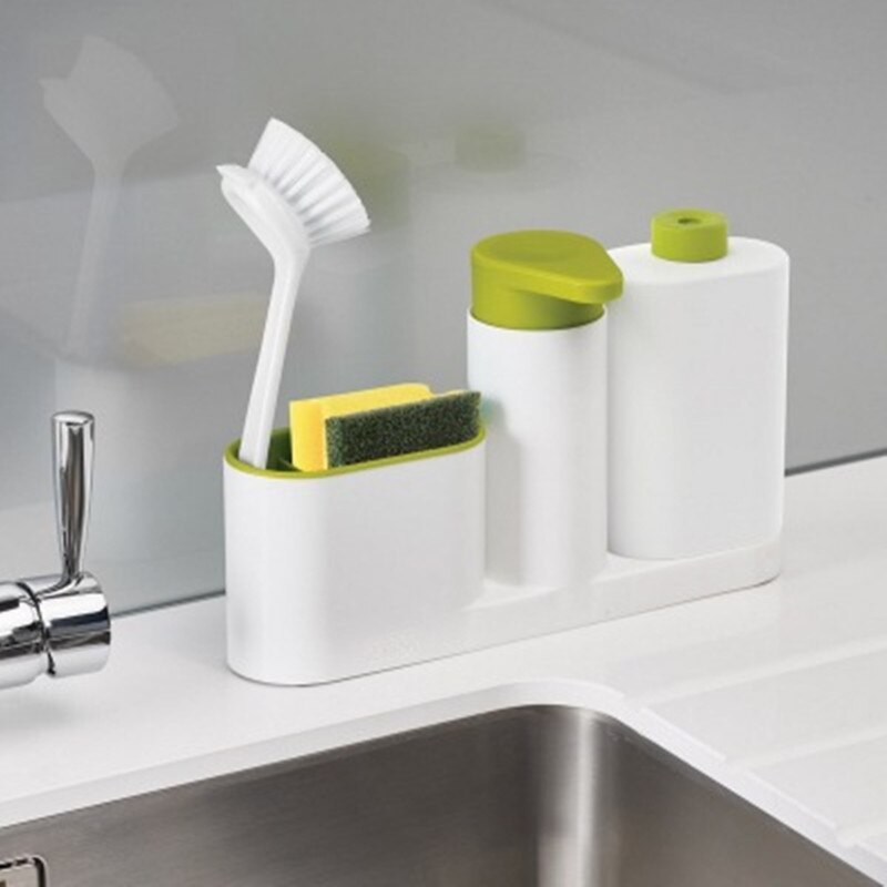 Køkken tilbehør værktøj svamp børsteholder stativ badeværelse tilbehør flydende sæbe dispenser flaske opbevaringsboks køkken gadgets