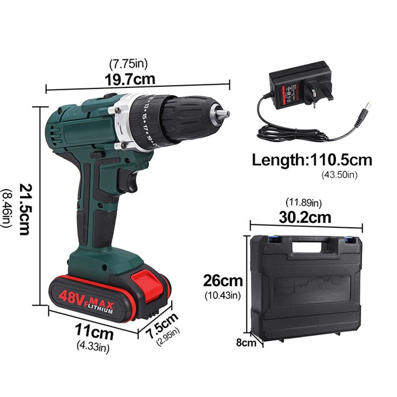48V Accu Boormachine Elektrische Boor Oplaadbare 6500Mah Batterij Schroevendraaier Power Gereedschap Mini Boor Boren Elektrische Schroevendraaier