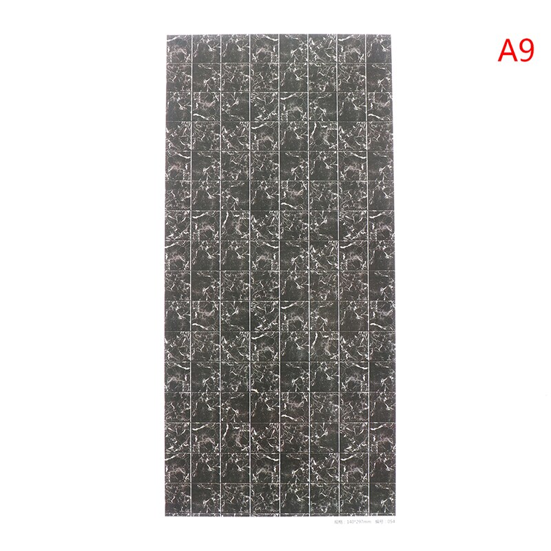 1 Pc 14*29cm Architectual DIY Dollhous floor sticker kitchen bathroom wall paste wood floor wall paper: 9