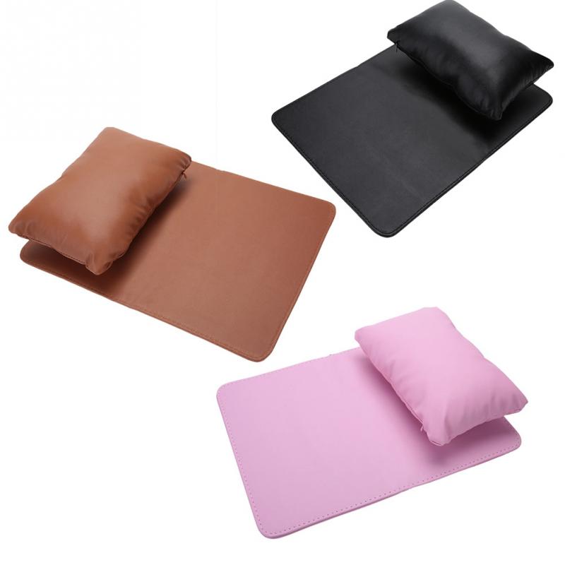 Nail art udstyr håndstøtte pude pude blød pu læder håndholder + folde manicure bordmåtte manicure negle udstyr