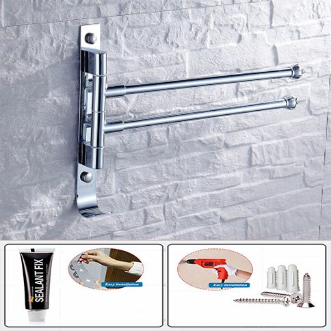 Bathroom Organizer Stainless Steel Container Shelf 360 Degree Rotation Towel Storae Rack Upscale Towel Rack: Fioletowy