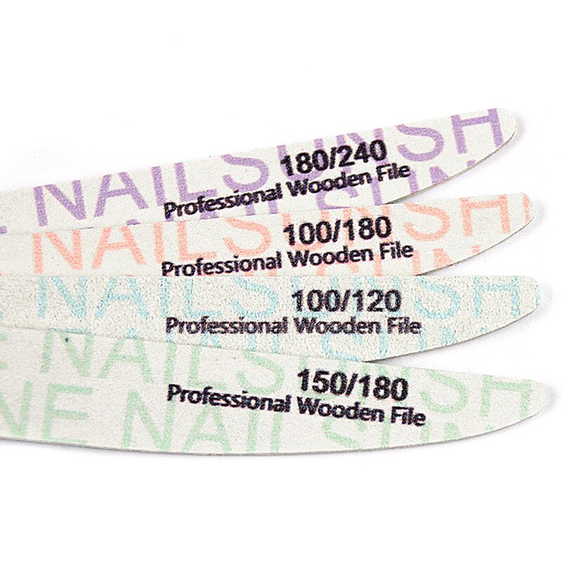 8 Stks/partij Professionele Nagelvijlen 100/120/150/180/240 Nagels Bestand Dubbele Kanten Schuren Buffing Block Tips Nail Gereedschap