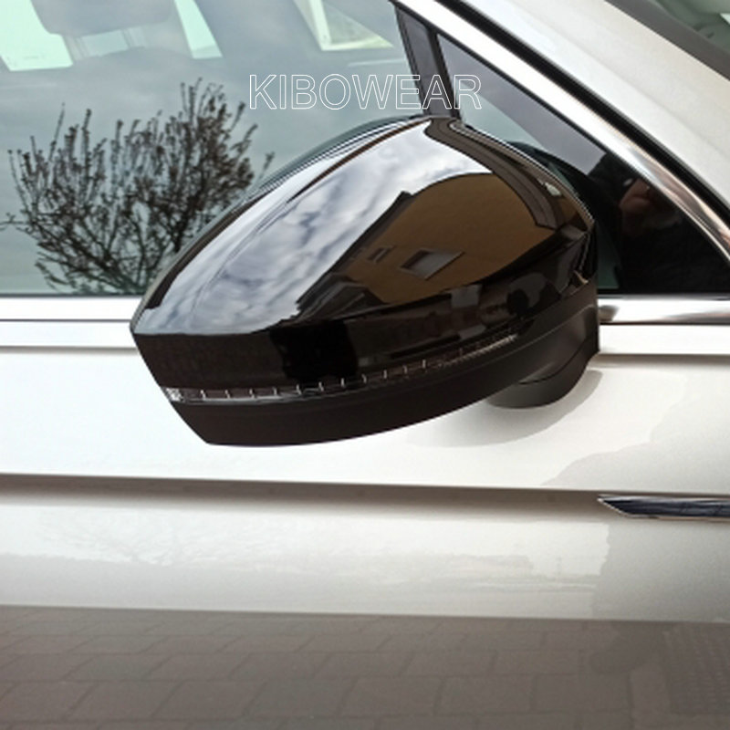 Svart sidespeildeksel for vw tiguan allspace l  mk2 erstatning (blank perle svart)