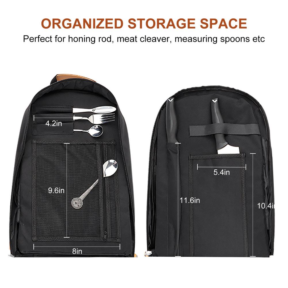 Multifunction handmade Chef Knife Bag Portable 21 Slots Cutlery Carrier Bag waterproof Oxford tool bag with zipper for Kitchen