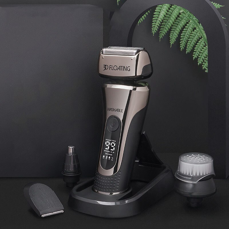 Multifunctional Electric Shaver, Reciprocating Razor Rechargeable Shaving Head Hair Clipper and Nose Hair Clipper Set