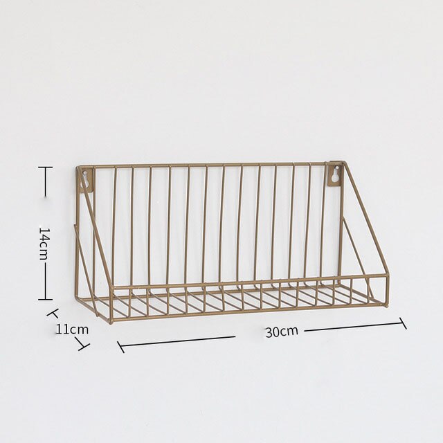 Iron wall shelves Decorative Storage Rack Room decorative shelves iron floating shelf nordic shelf child room wall shelf: small gold