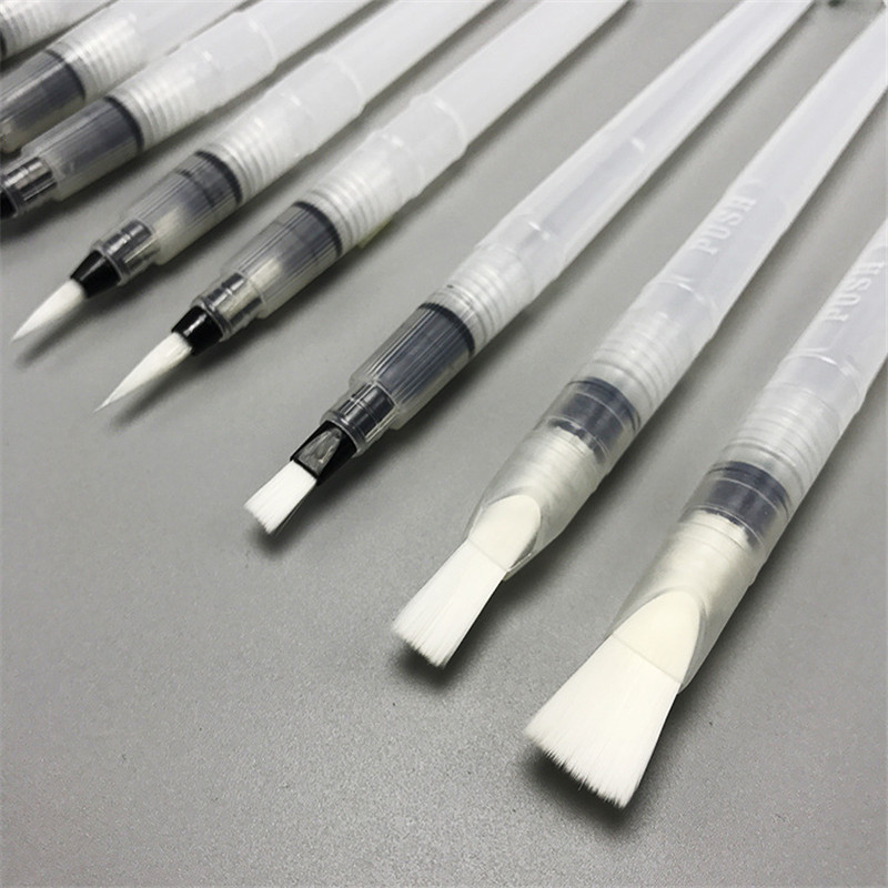 Ensemble de pinceaux pour calligraphie aquarelle douce et plate, 3 pièces S/M/L, pinceaux pour peinture pigmentée à l'eau, stylo à encre, outil d'art, fourniture scolaire