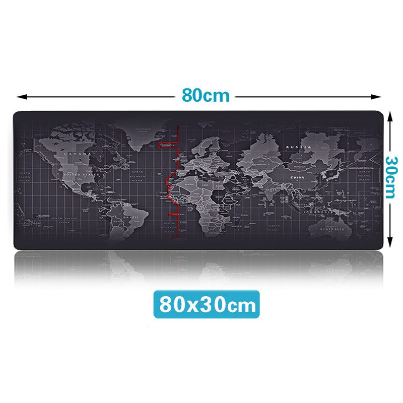 Extra Large Mousepad Natural Rubber Mouse Pad Old World Map Anti-slip Gaming Mouse Mat with Locking Edge for game gamer: 80x30cm