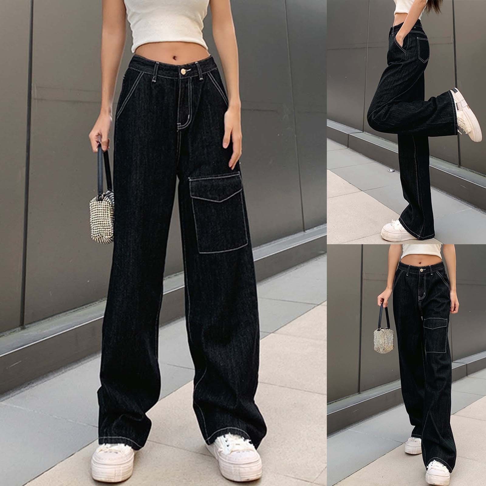 Straight high-waist jeans
 for ladies