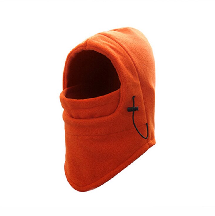 Warm Cap Winter Men Women Hats Waterproof Thermal Fleece Balaclava Hat Hooded Neck Warmer Hiking Scarves: orange