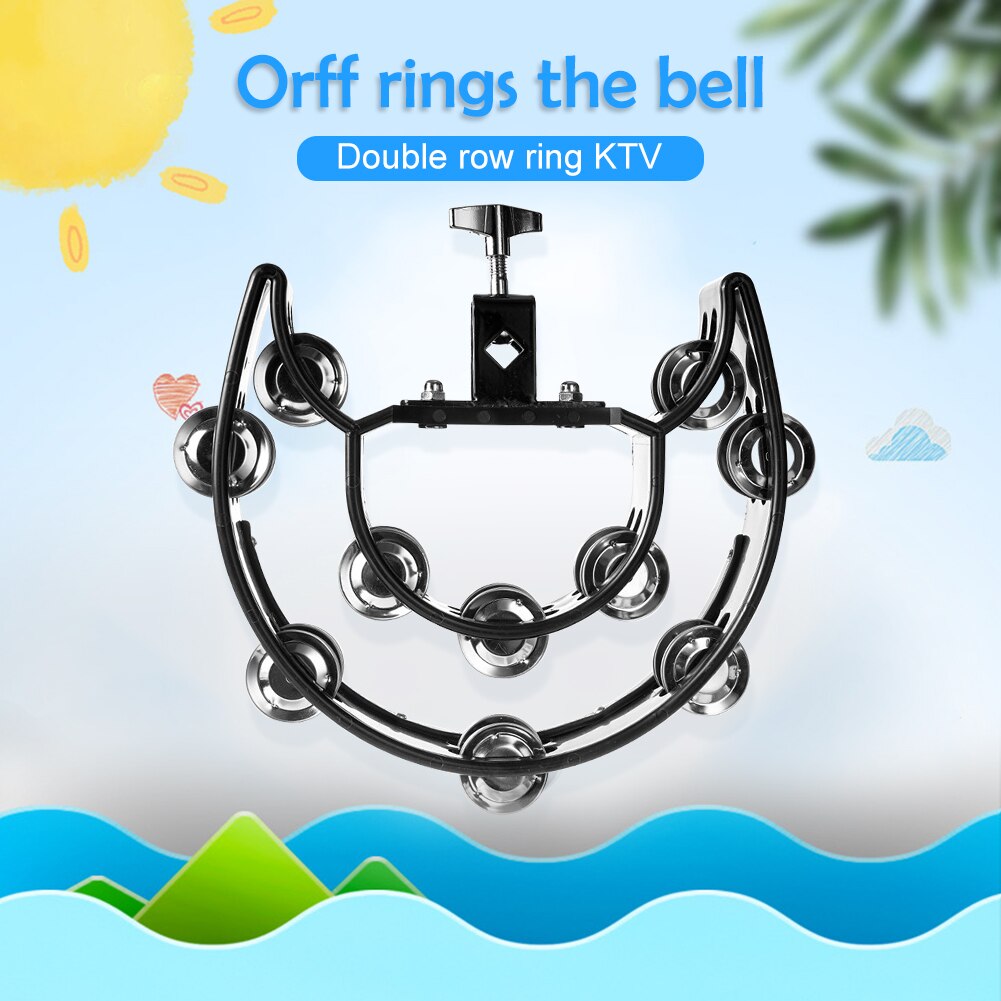 Handheld Hand Bell Percussion Party Musical Instruments Tambourine Double Rows Lightweight Portable Music Elements