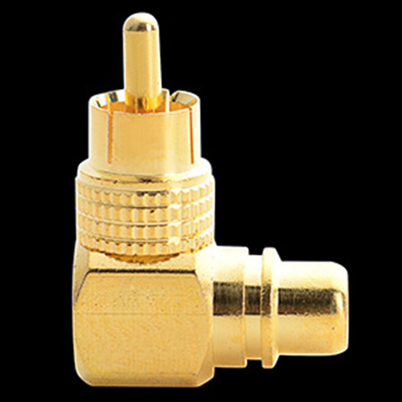 2 Pcs Copper L-Shaped RCA Right Angle Elbow 90 Degree Male Conversion Head Female to Male Wall Signal Cable Treasure