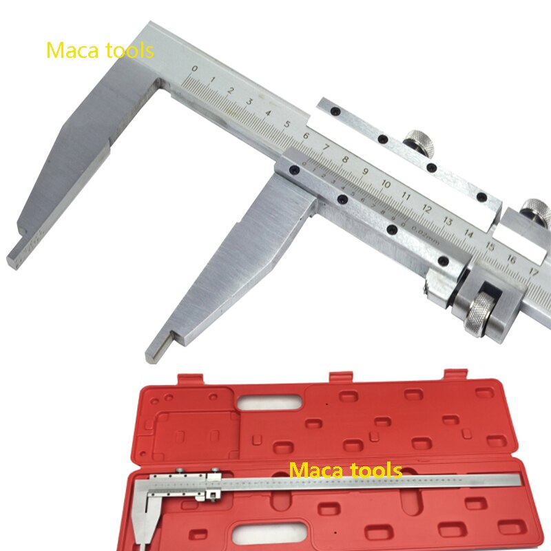 Calibrador Vernier de acero, herramienta de medición de alta resistencia, con estilo de Punta larga, 0-500mm