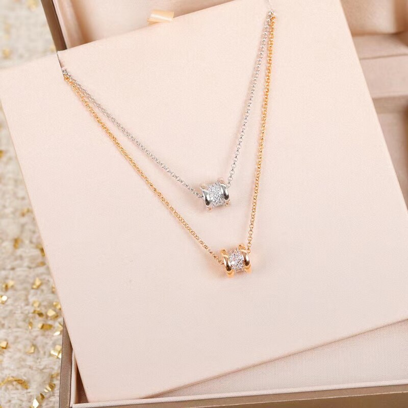 Europe and the United States sterling silver s925 small waist full of diamond accessories white shell gold-plated necklace