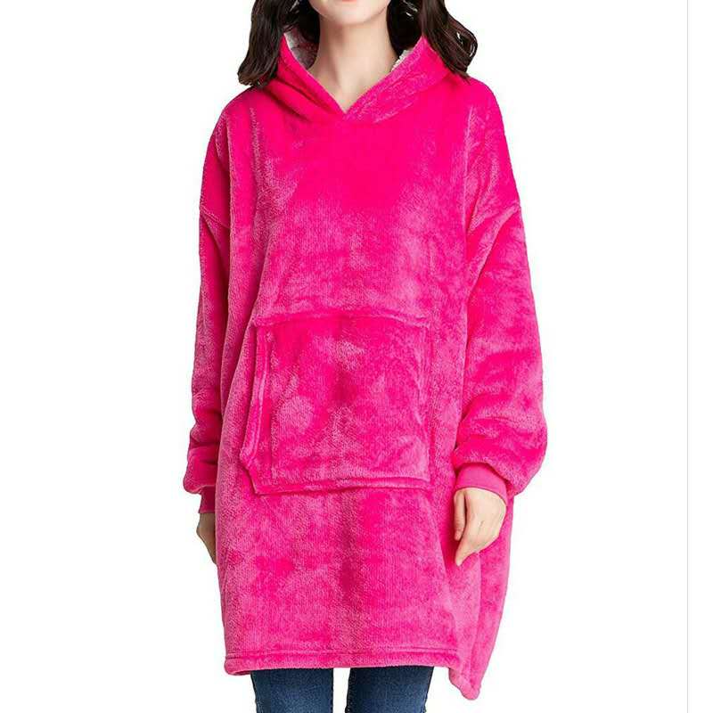 product pullover TV blanket outdoor warm winter clothes with hood warm clothes: Pink