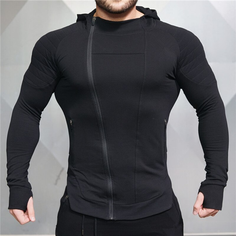 Workout Jogging Running Jacket Mannen Training Bodybuilding Kleding Hooded Sweater Mannen Sport Jassen Running Jas Sportkleding