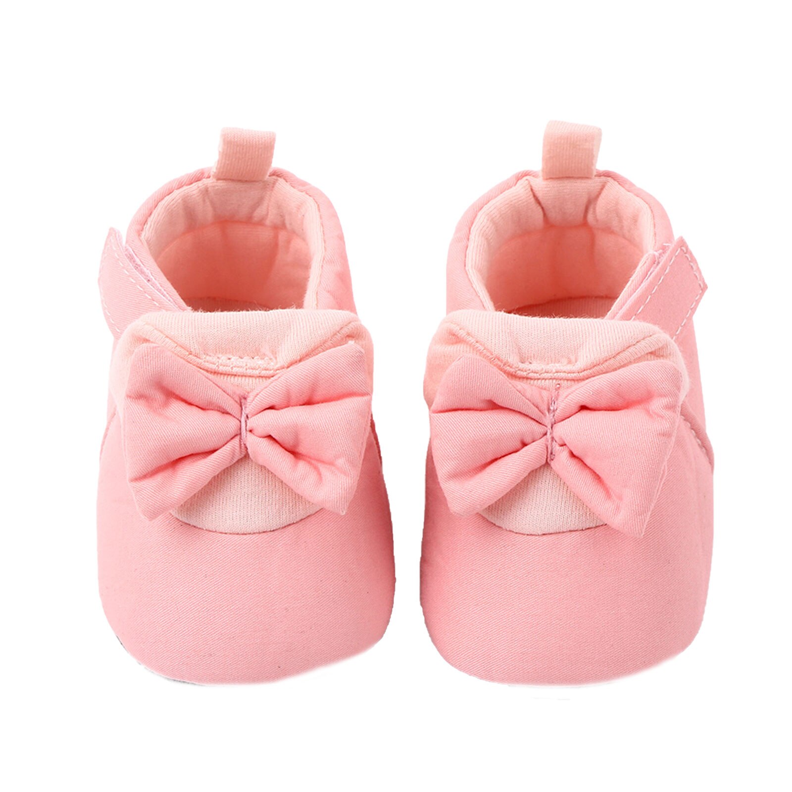 Nyfødte baby baby sko, anti-slip bowknot bomuld sko prewalker bløde sål sko til baby piger solid første vandrere prinsesse: -en / 7-12 måneder