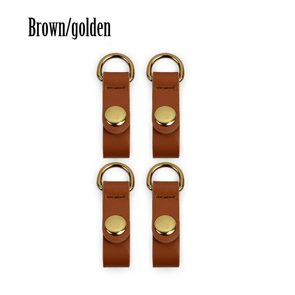 TANQU colorful 2 Pair 4 piece Clip Closure Attachment for Obag Faux Leather Strap Hook Clip for Opocket O bag: brown golden