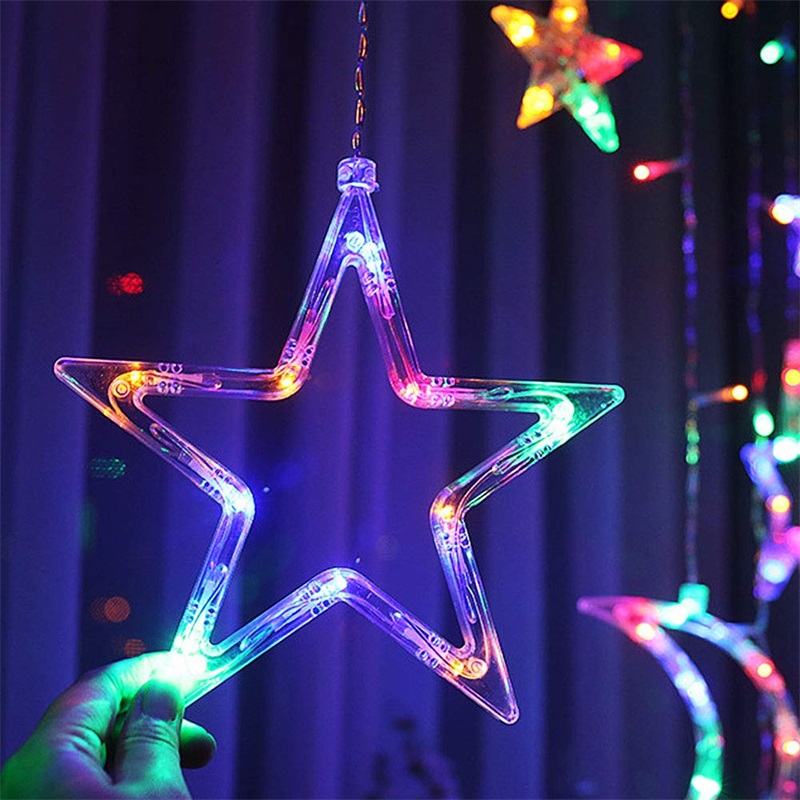Voyants LED en forme de chaîne en étoile Rideau Chambre de la