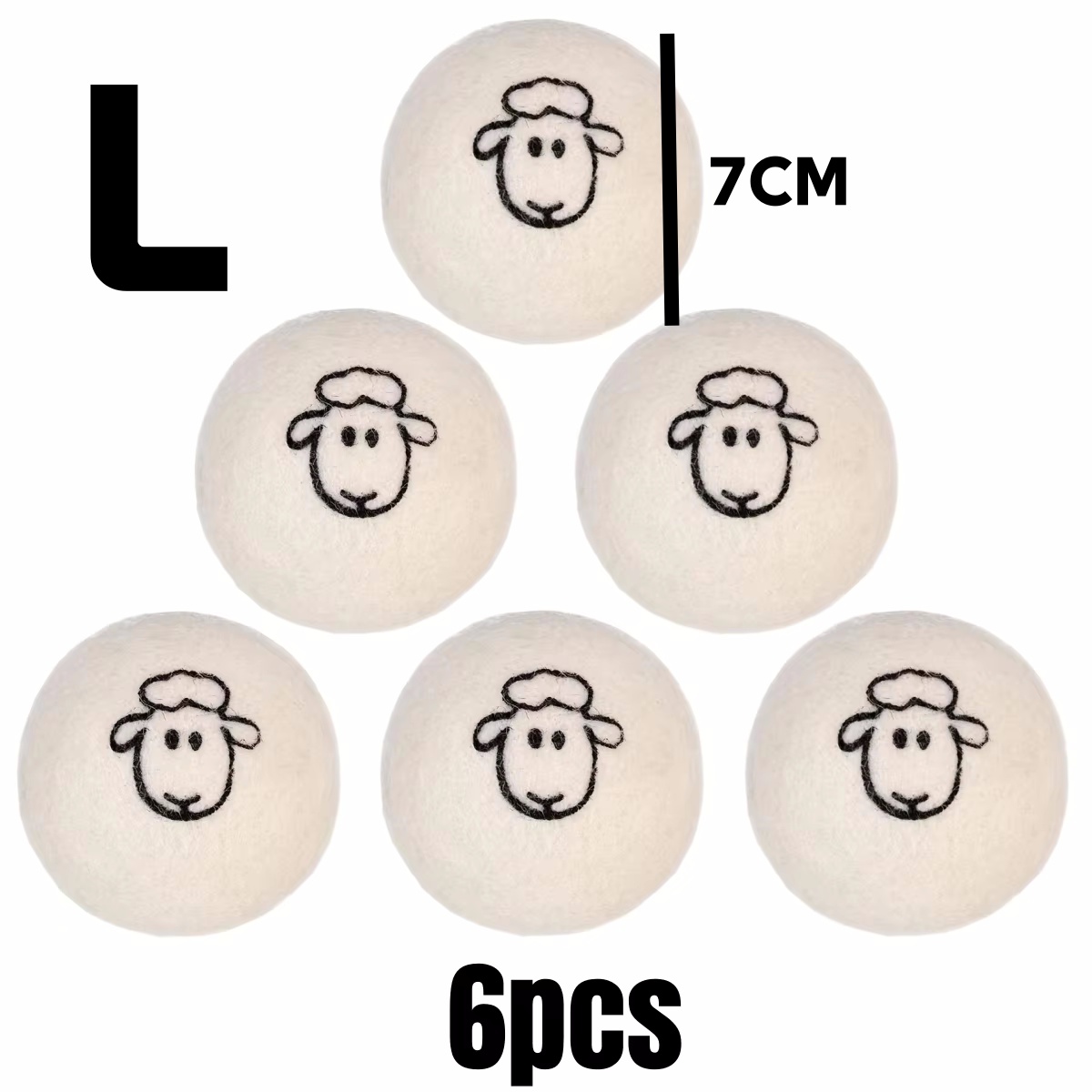 Bolas de secado de lana, 6 uds., electricidad estática, suavizante de arrugas, Bola de lavado, suministros para el cuidado de la ropa, aparatos de limpieza del hogar: Castaño