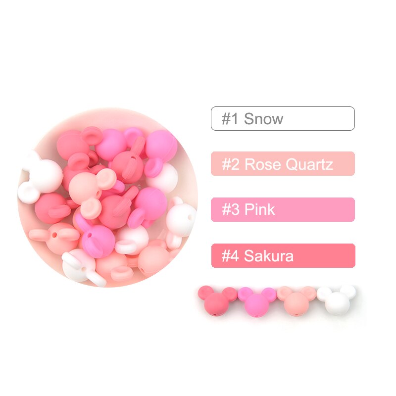 Anneau de Dentition en Silicone, Perles Souris, pour Bébé, Alimentaire, Coloré, Collier à Mâcher, Bracelet, Fabrication de Bijoux, 10 Pièces: set 8