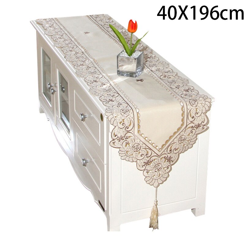 Floral Wedding Tablecloth Dining Centerpiece Table Runner Cover Banquet Washable