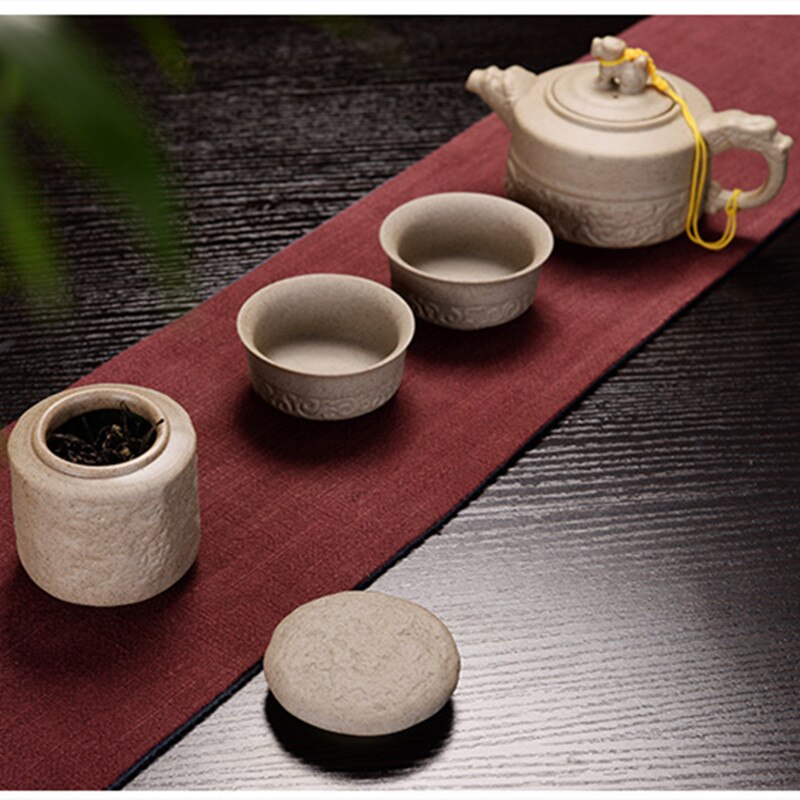 Mini caja de té creativa de cerámica gruesa, caja de té pequeña de cerámica para el hogar, Mini frasco de hojas de té sellado de viaje