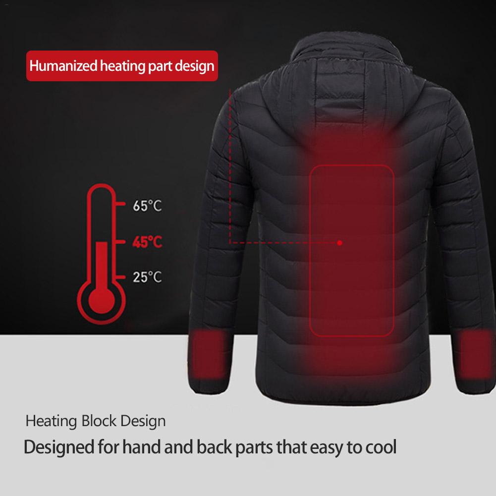 Chaqueta térmica eléctrica de grafeno para exteriores, abrigo de invierno de fibra de carbono con calefacción USB de temperatura constante