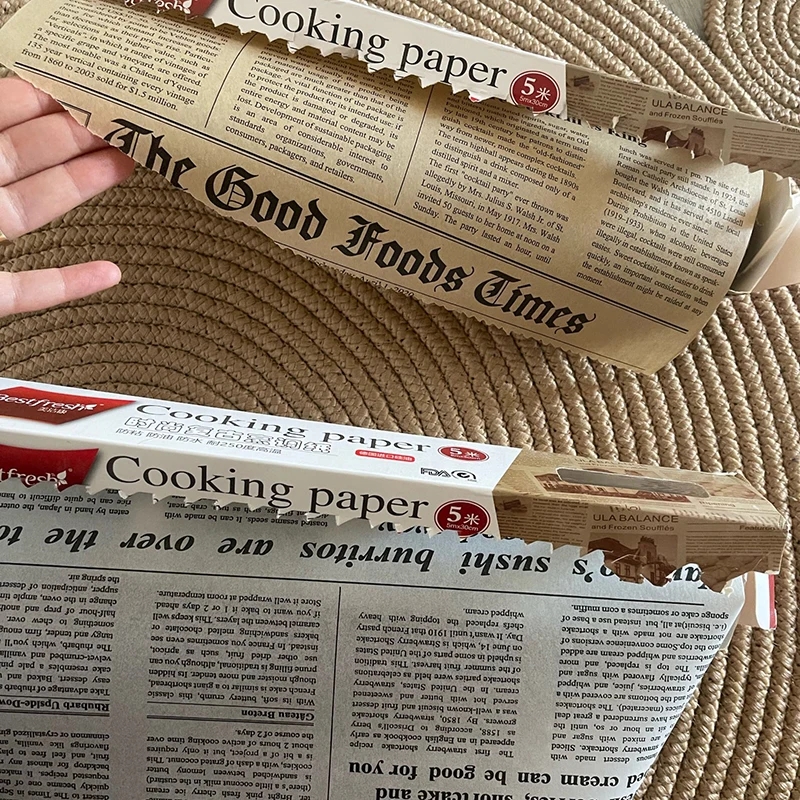 5m*30cm pergamentpapir bakeverktøy matkvalitet fett papir brød sandwich burger frites wrappers informasjonskapsel oljepapir
