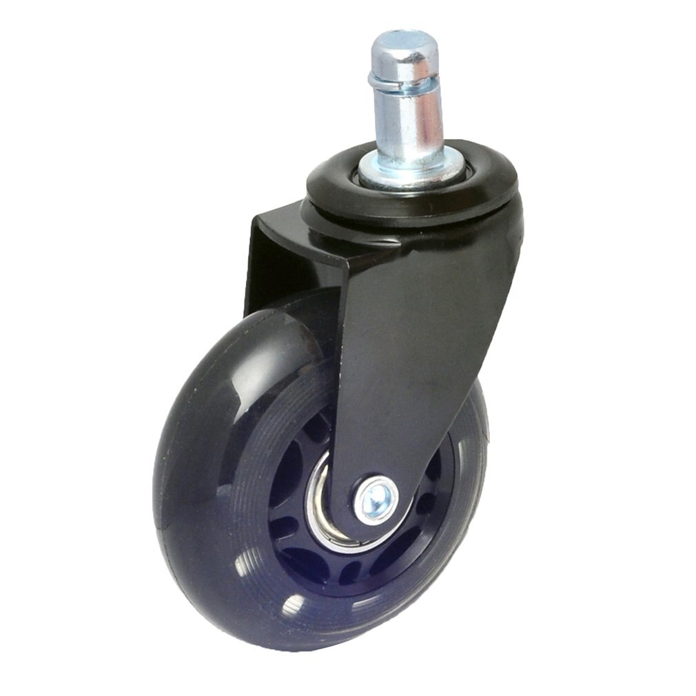2.5Inch/3Inch Pu Wiel Borgring Caster Zwart Sterke Dragende Transparante Wiel Bureaustoel Stille Wiel