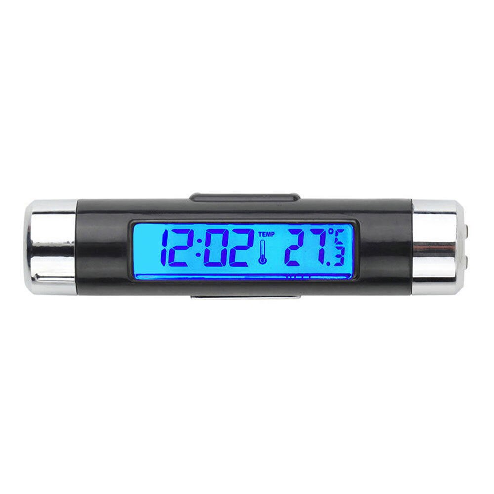Automotive Auto Klok Thermometer Blauwe Achtergrondverlichting Accessoires Outlet Digitale