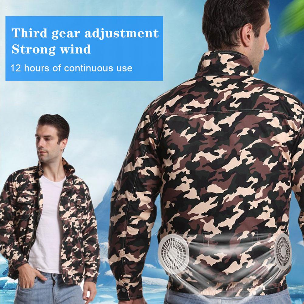 Ropa de aire acondicionado de verano con ropa de fans carga USB ropa de fans ropa de pesca al aire libre protección solar