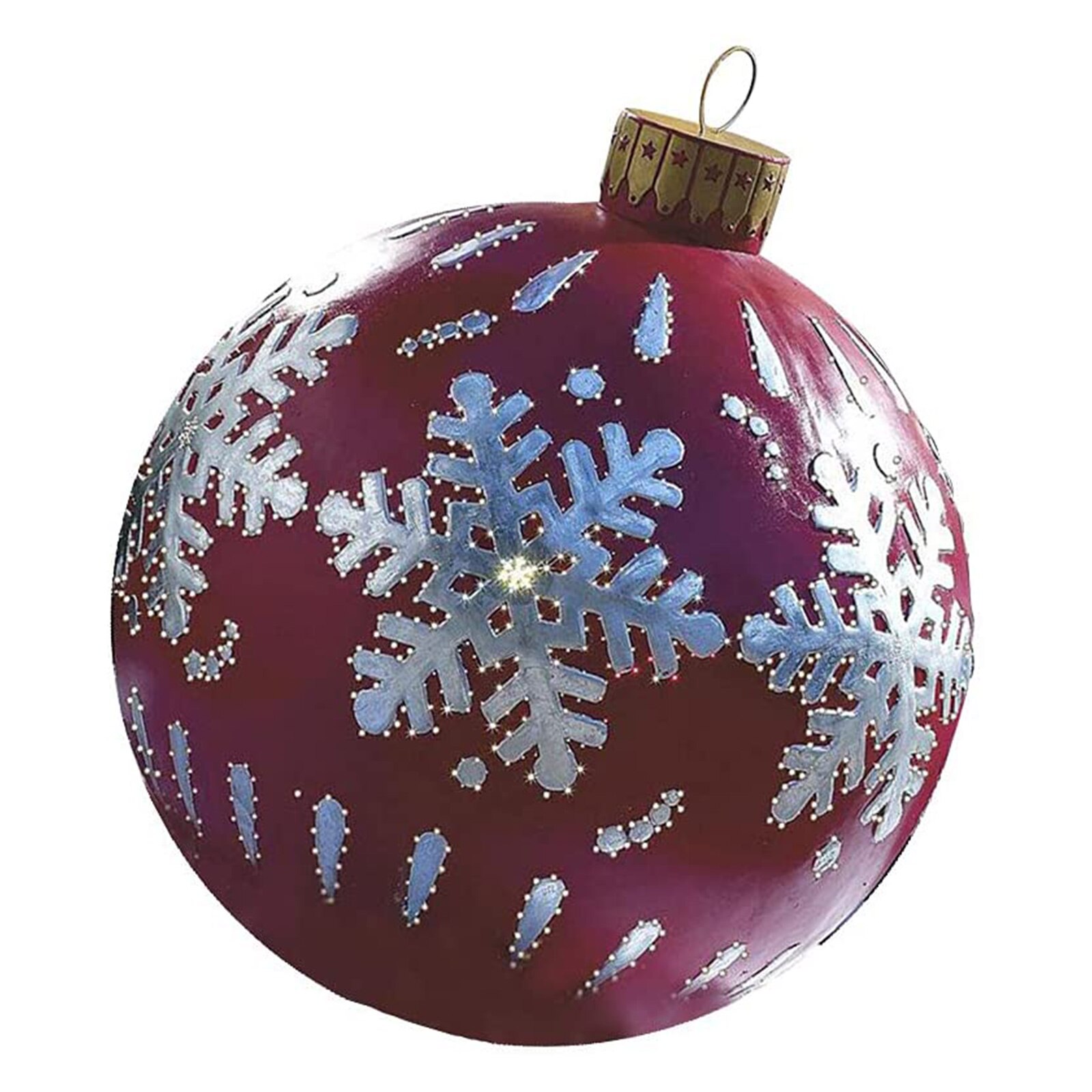 Outdoor Waterproof Atmosphere PVC Inflatable Toy Christmas Large Ball With Hanging Loop for Wedding Festival Decor Ornament: Red snowflakes