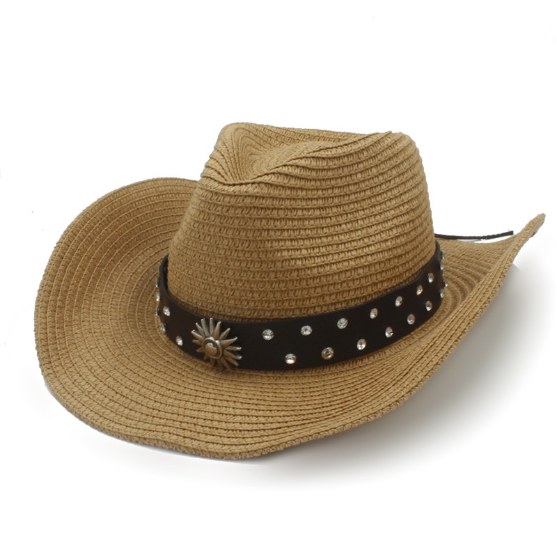 Sombrero Vaquero De Paja - Unisex, Ala Ancha, Protección UV, Ajustable, Para Playa, Verano, Festivales