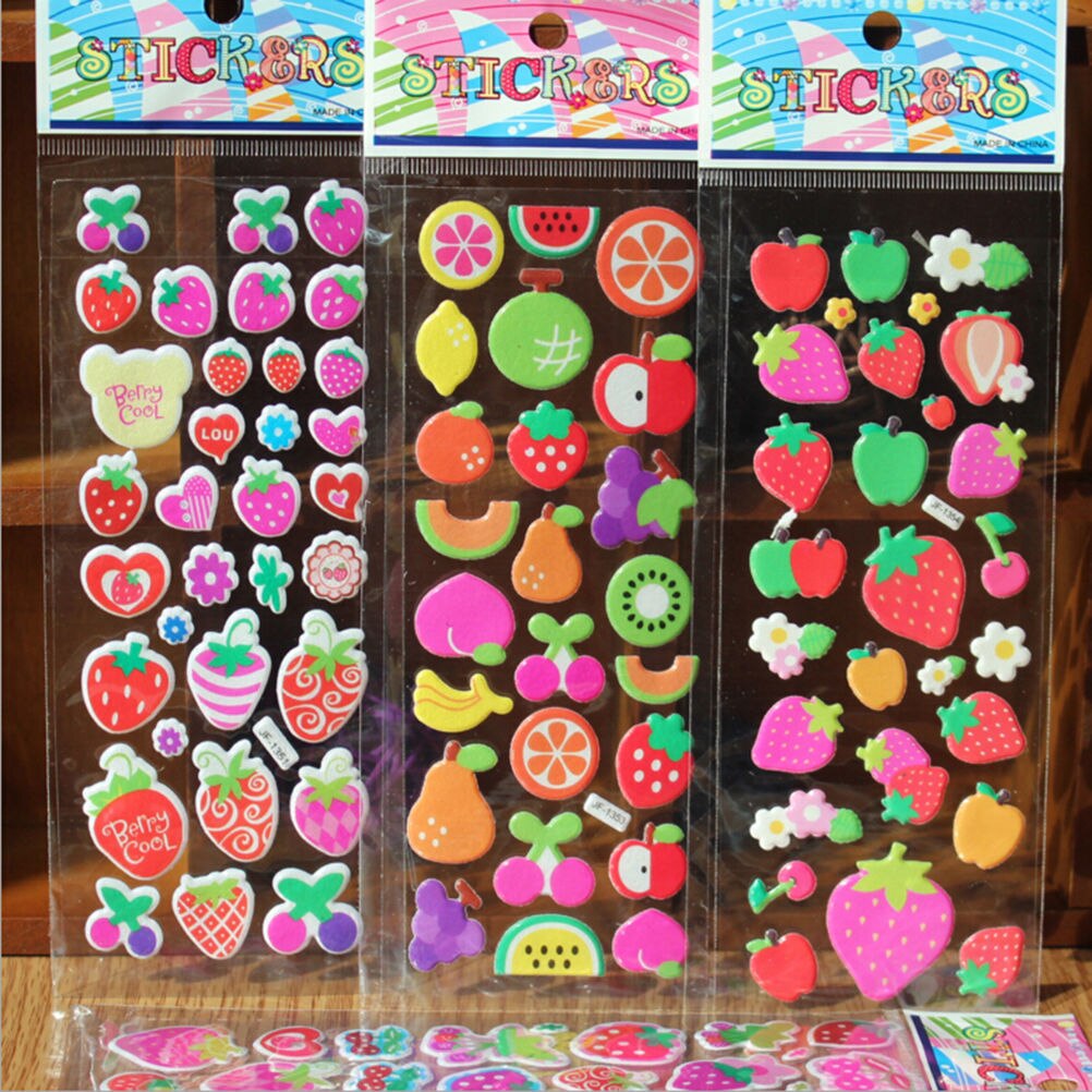 10PCS 3D Cartoon Fruit Stickers Kindergarten Child... – Grandado
