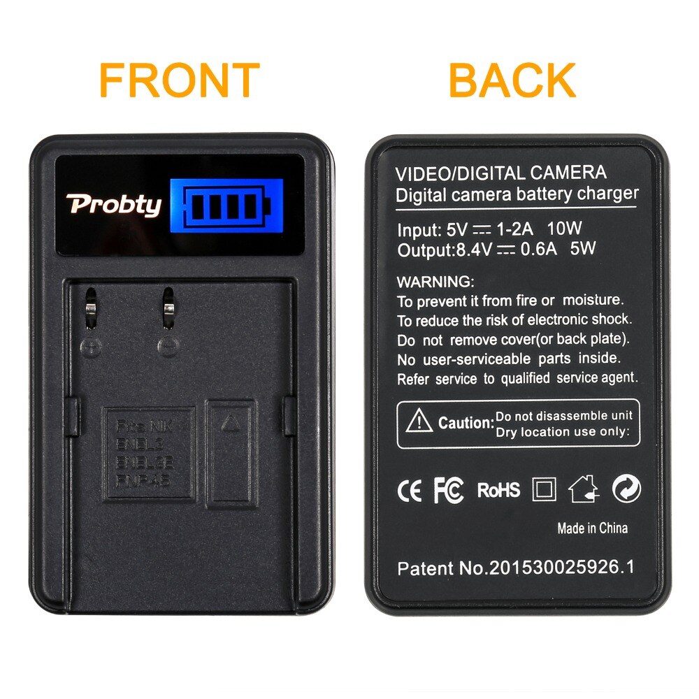 Probty EN-EL3e ENEL3e EN EL3e LCD Batterij Lader voor Nikon D70S D80 D90 D50 D300S D300 D100 D200 D700