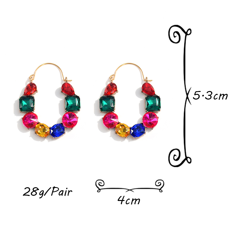 -Sell Colorful Rhinestones Metal Long Dangle Earring High Trendy Crystal Jewelry Accessories For Women