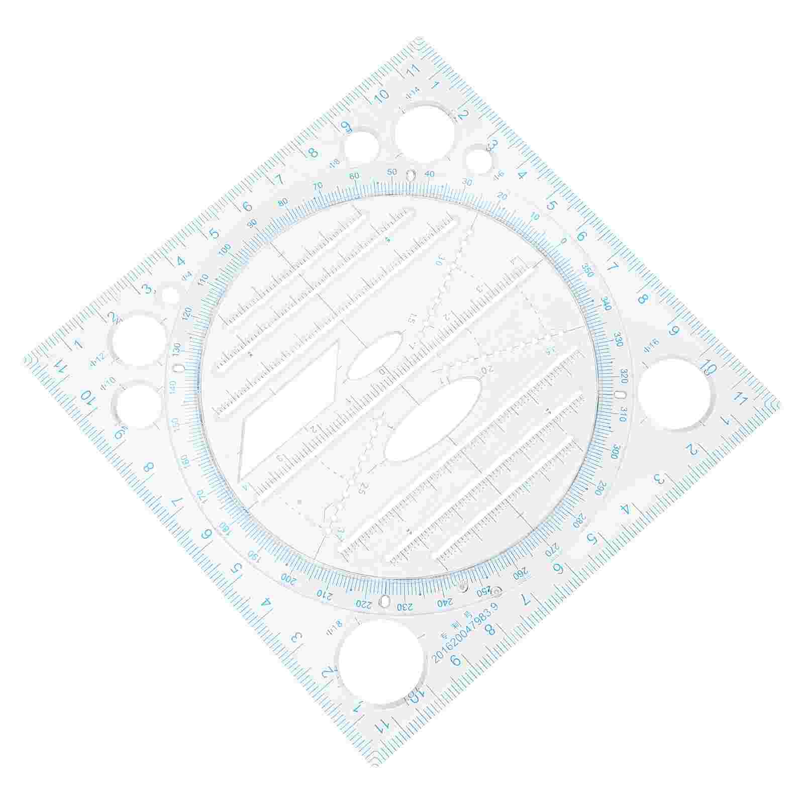 Measuring Ruler Protractor School Drawing Ruler Drawing Template Measuring Tool: Blue