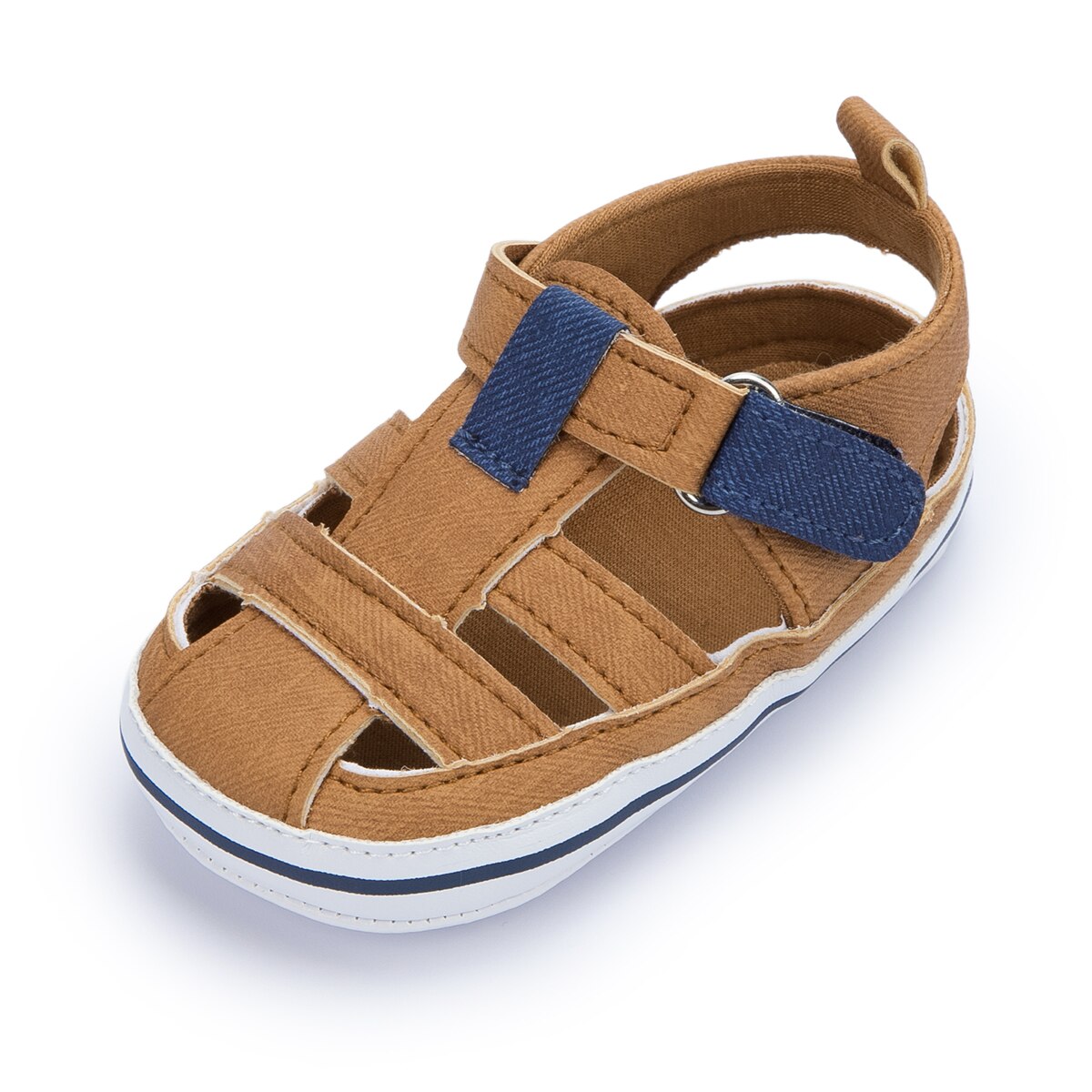 KIDSUN Baby Sandals Baby Girls Boys Shoes Solid Color Casual Cotton Flat Soft-sole Non-slip infant First Walkers Newborn: Brown / 13-18 Months