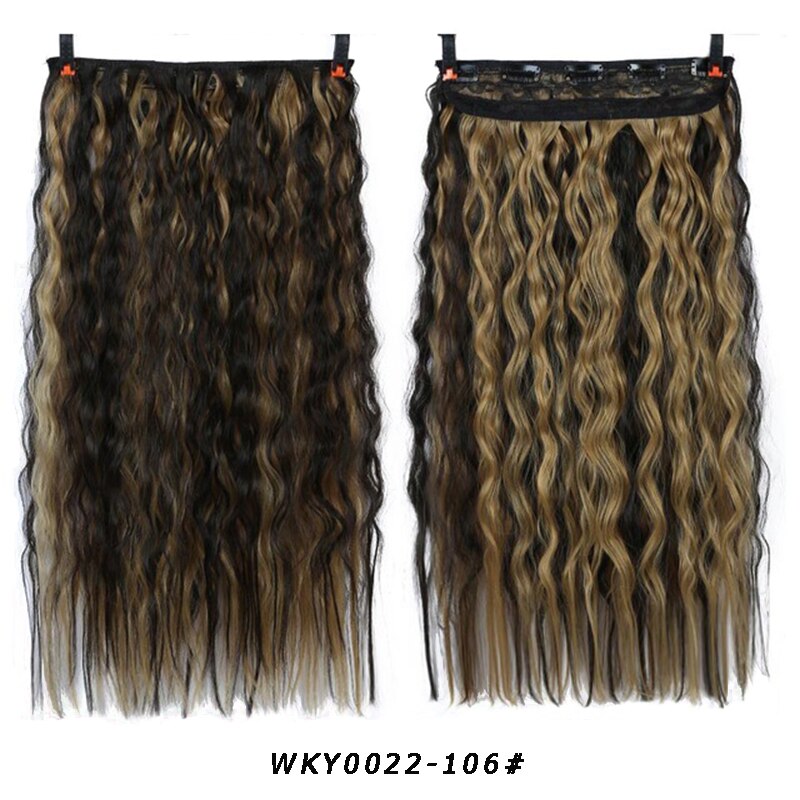 XUANGUANG Lange natuurlijke krullend hair extensions zwart bruin synthetisch haar extensions: 106