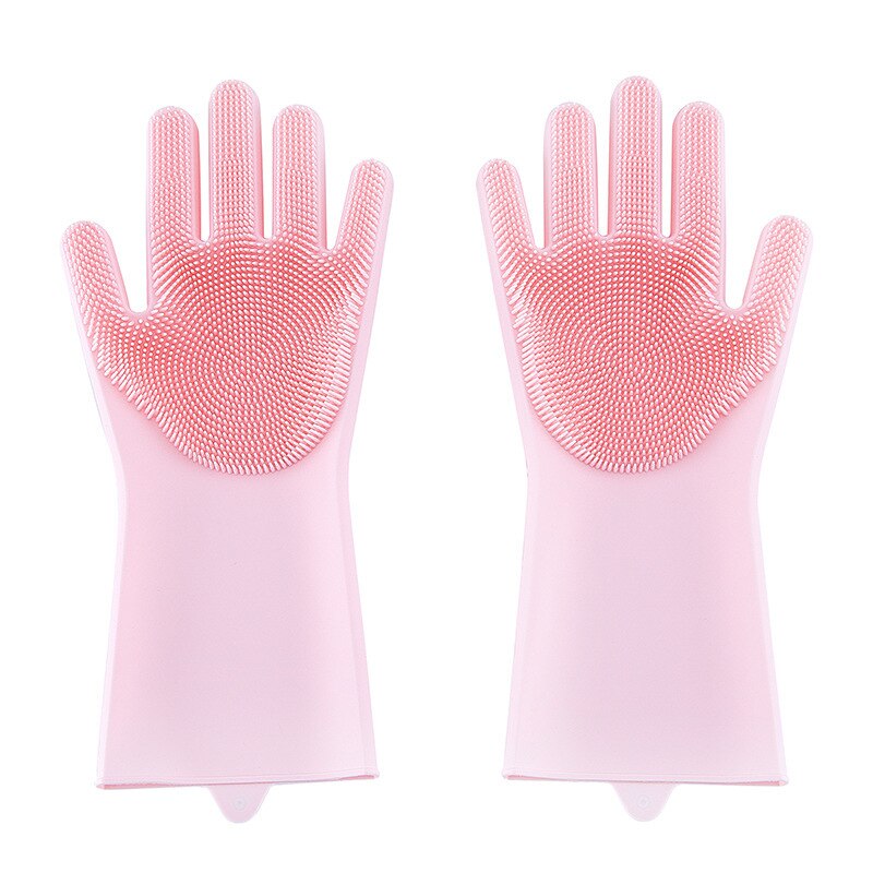 1 Paar Siliconen Schotel Wassen Scrubber Handschoenen Fruit Groente Borstel Handschoenen Hittebestendige Huishouden Keuken Accessoires