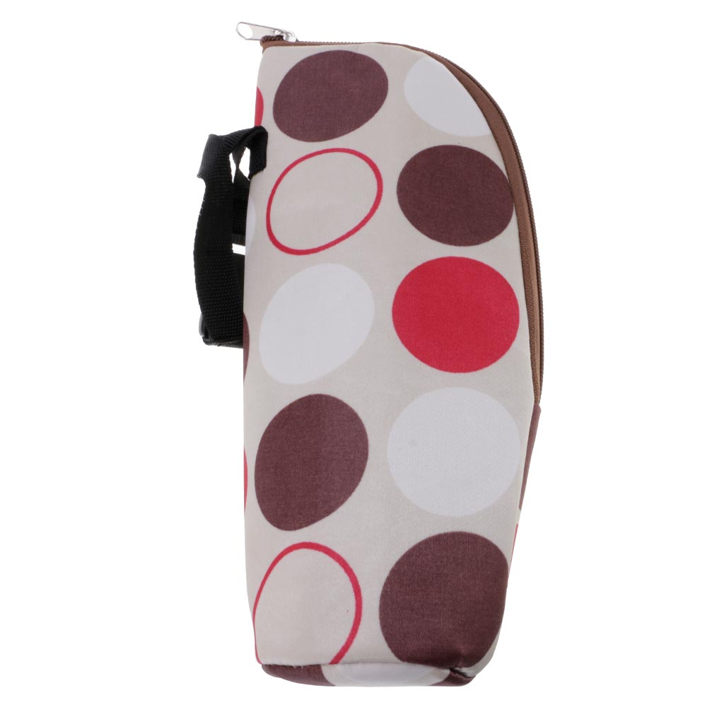 Baby Bottle Thermal Bag Durable Milk Insulation Tote Portable For Outdoor, Picnic, Camp Can Be Hung Infant Stroller Brown Heart