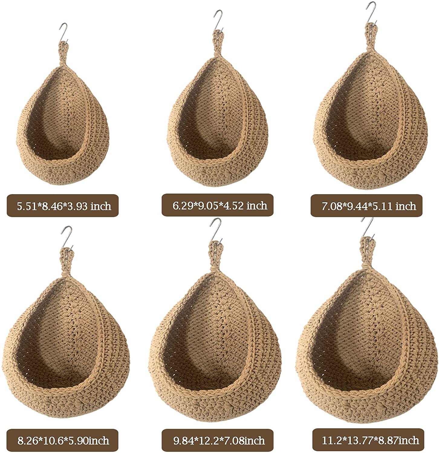 Woven Storage Baskets Wall Hanging Vegetable Fruit Rope Rattan Basket Kitchen Table Wall Hanging Storage Organizer Flower Vase