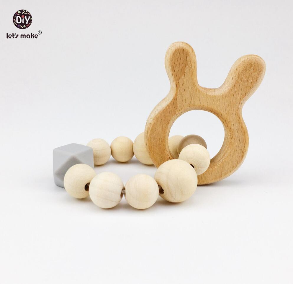 Bijtringen houten speelgoed dierenvormige sieraden bijtringen voor baby's organische houten siliconen kralen baby rammelaar kinderwagen accessoires speelgoed: Type 10