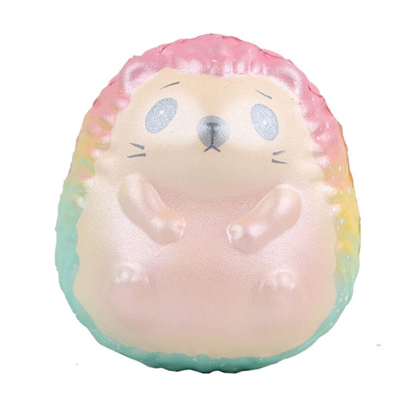 Jumbo Colorful Galaxy Hedgehog Squishy Cartoon Doll Slow Rising Soft Squeeze Toy Bread Cake Scented Fun for Kid Xmas 9*10CM