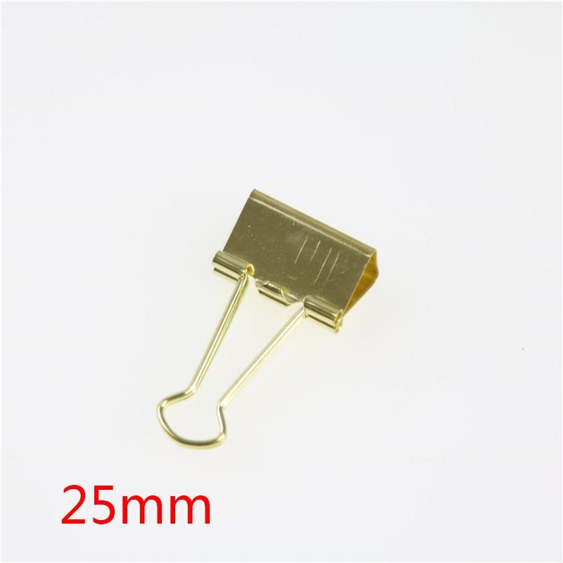 Solid Color Gold Metal Binder Clips Notes Letter Paper Clip Office Supplies paperclips metal paper clips: 5 Pcs 25mm