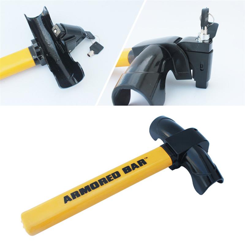 Candado antirrobo de alta seguridad para volante de coche, en forma de T, duradero, amarillo, para SUV, camión, 1 unidad