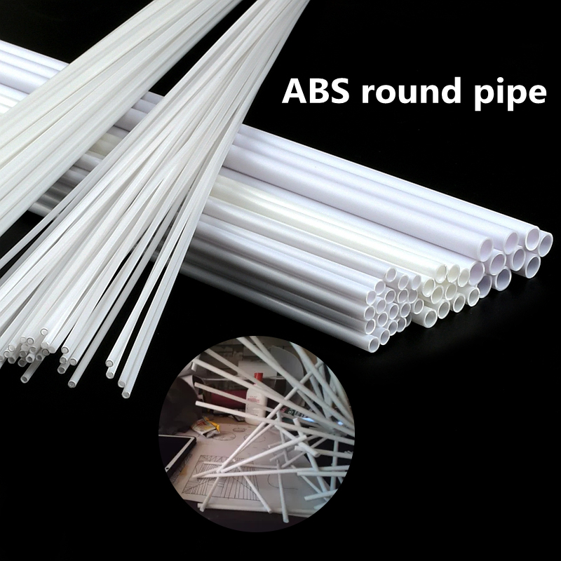 Tubo redondo ABS, tubo hueco de plástico de diámetro 2mm/3mm/4mm/5mm/6mm/8mm/10mm/12mm, Material de mesa de arena hecho a mano, modelo de construcción