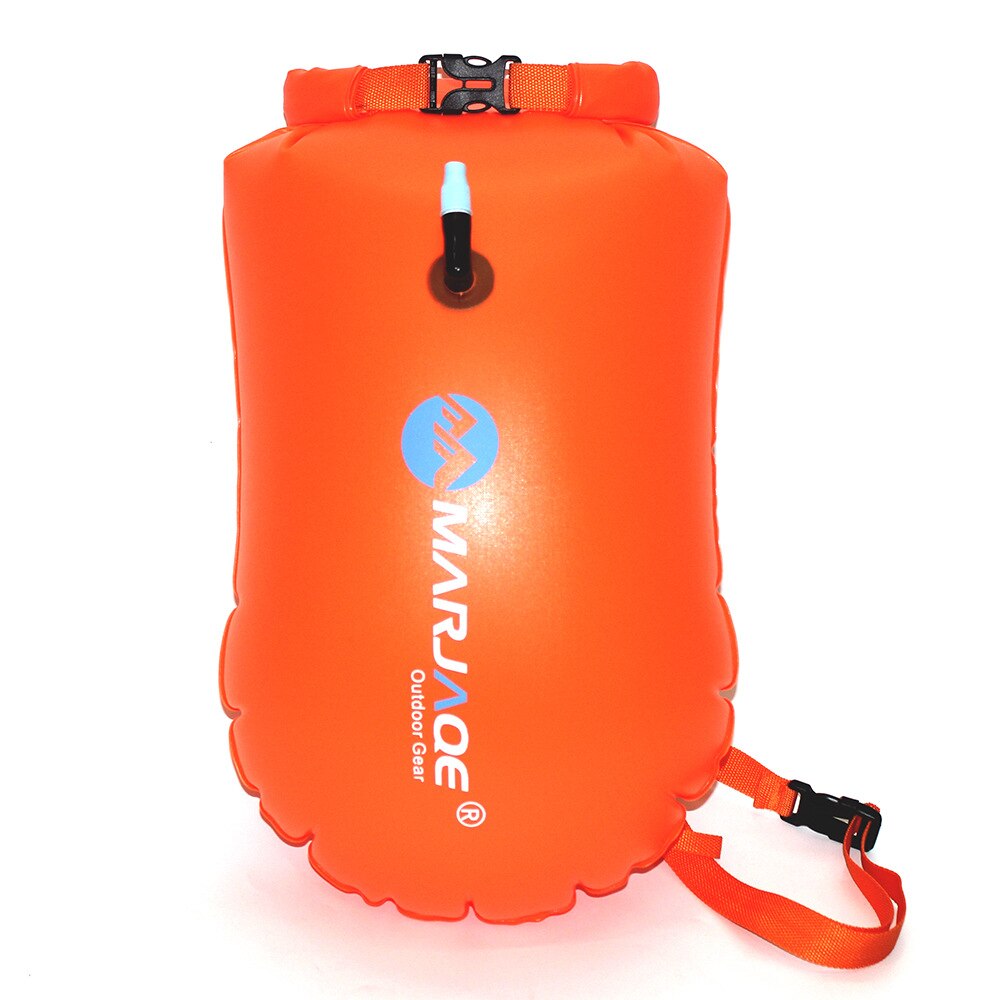 1 stk opbevaring flydende taske oppustelig sikkerhed svøm vand bøje sport livredder med hoftebælte svømning surfing livreddende drivpose: Orange