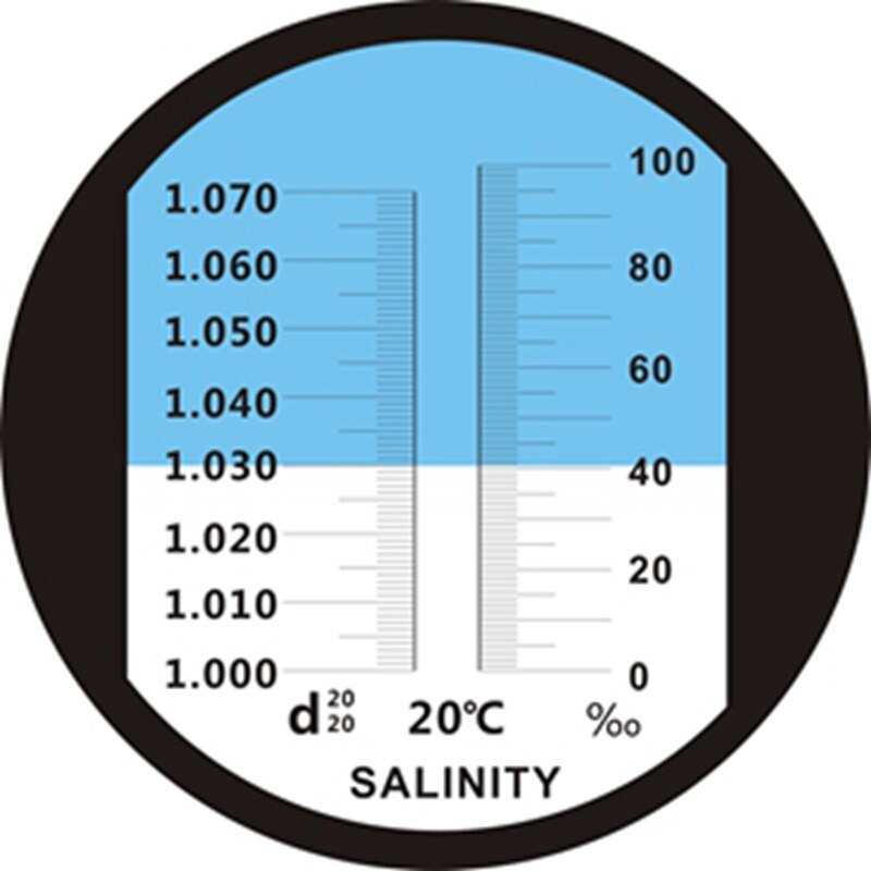 Protable ocean akvarium salt refraktometer saltholdighed 0-10%  specifik tyngdekraft 1.000-1.070 mariculture gravimeter hav saltindhold meter